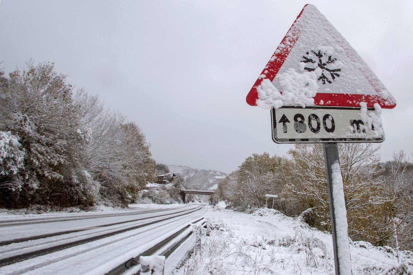 Más de 40 carreteras están afectadas por el temporal en Lugo.