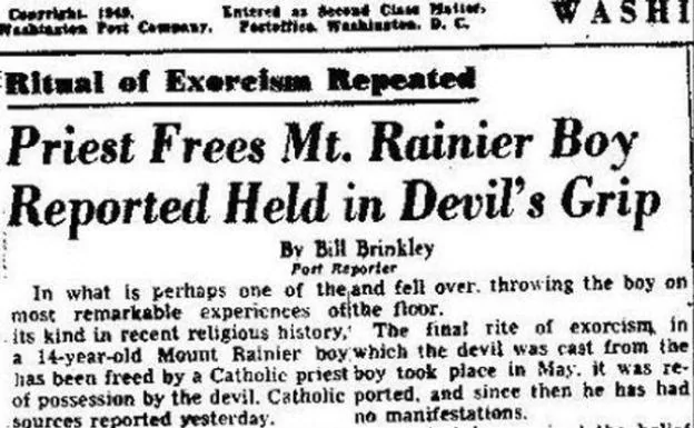 La noticia original del exorcismo, en la primera página de 'The Washington Post'.