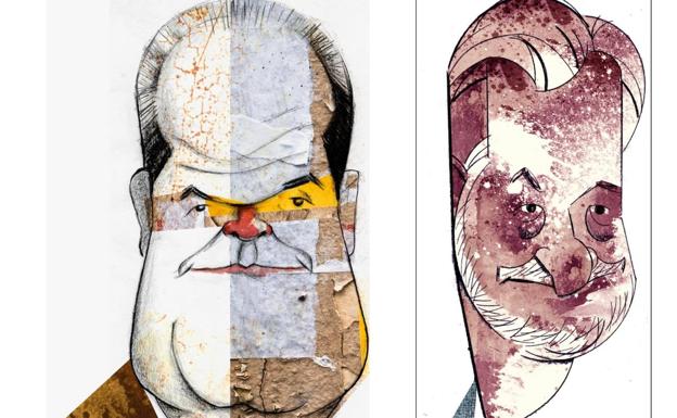 Caricaturas de Manuel Chaves y José Antonio Griñán. 