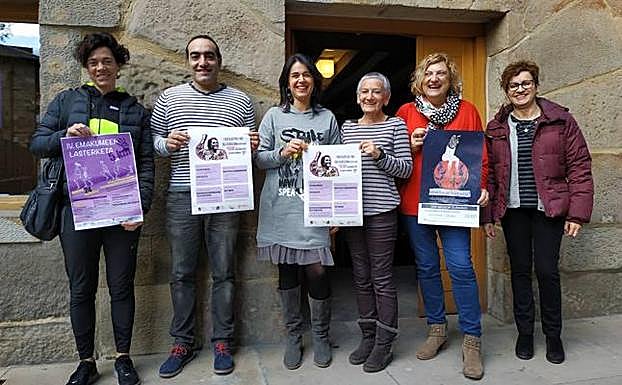 Presentación ayer de los actos del 25N en Durango en Andragunea. 