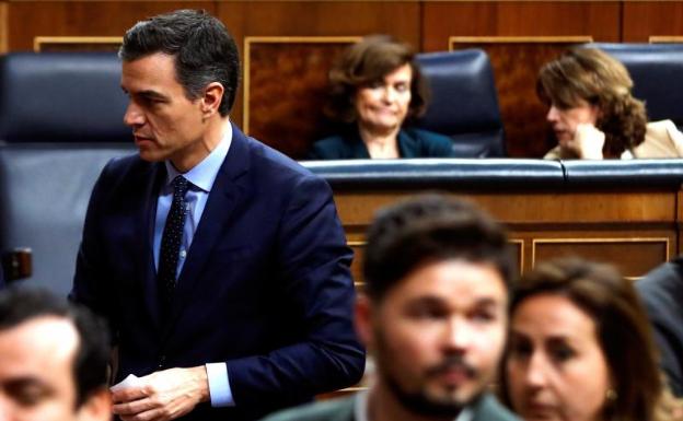 Sánchez y Rufián, en la reciente sesión de inicio de la legislatura