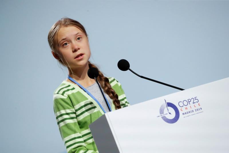 Greta Thunberg, durante su intervención.