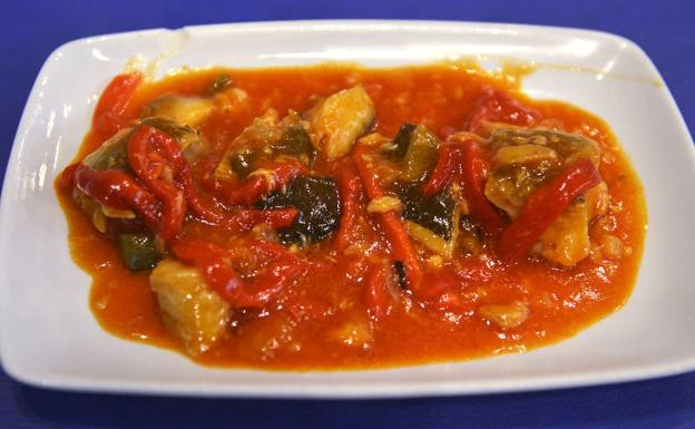 Bacalao con pimientos.