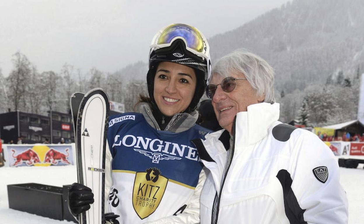 Bernie Ecclestone y su hija Tamara, en una estación de esquí.