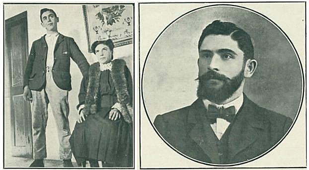 Julián y Cenobia Gurtubay, en su domicilio. A la derecha, retrato de Álvaro Gurtubay.