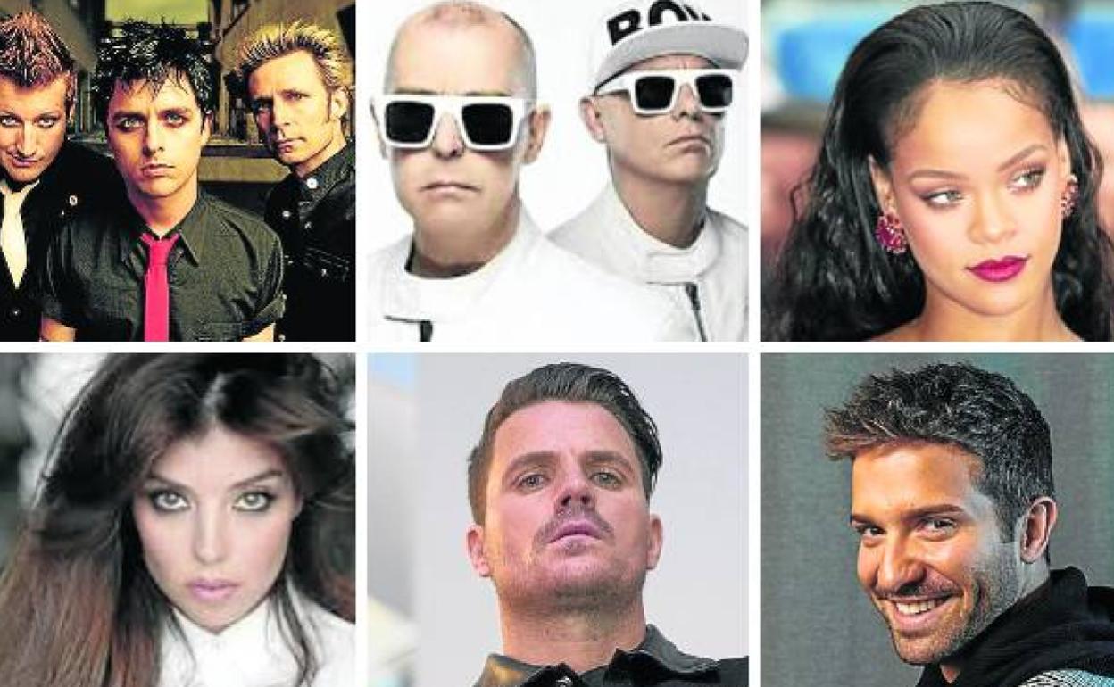 Green Day, Pet Shop Boys, Rihanna, Soleá Morente, Dani Martín y Pablo Alborán. 