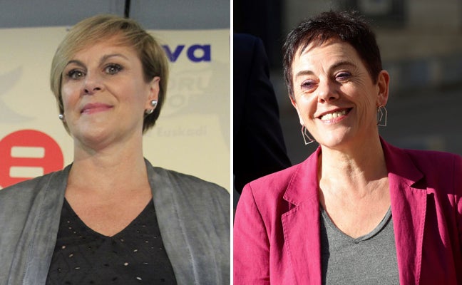 Itxaso Atutxa, presidenta del PNV en Bizkaia, y Mertxe Aizpurua, portavoz de EH Bildu en el Congreso.