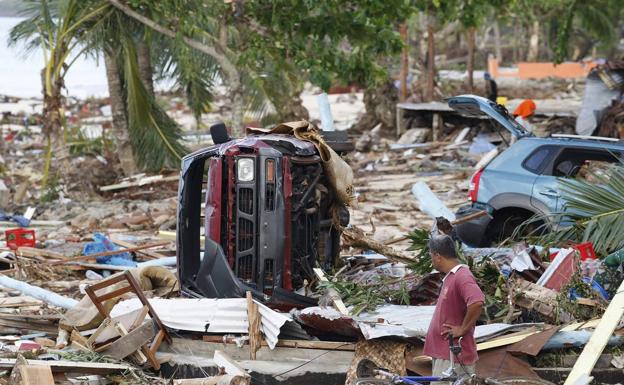 El tsunami arrasó la costa samoana.