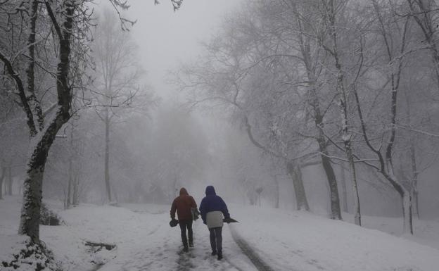 Nevada en Urkiola el invierno pasado.