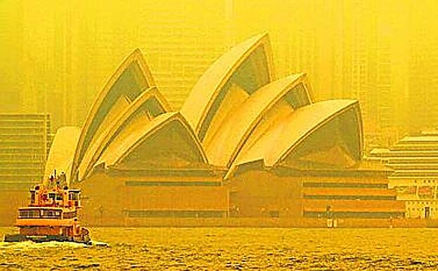 Humareda en Sídney. Sídney, una de las tres ciudades australianas donde recientemente se ha disputado la Copa ATP, también sufrió los efectos de los fuegos, como se aprecia en la imagen.