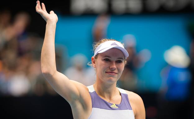 Caroline Wozniacki en la ceremonia de su retirada en Melbourne.