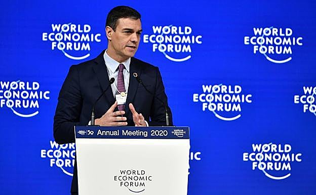Pedro Sánchez, en el Foro de Davos.
