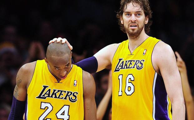 Kobe Bryant y Pau Gasol, durante su etapa en Los Angeles Lakers.