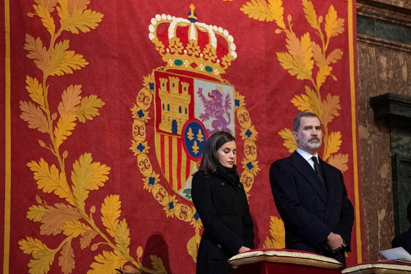 Los reyes en la basílica del Real Monasterio de San Lorenzo de El Escorial.