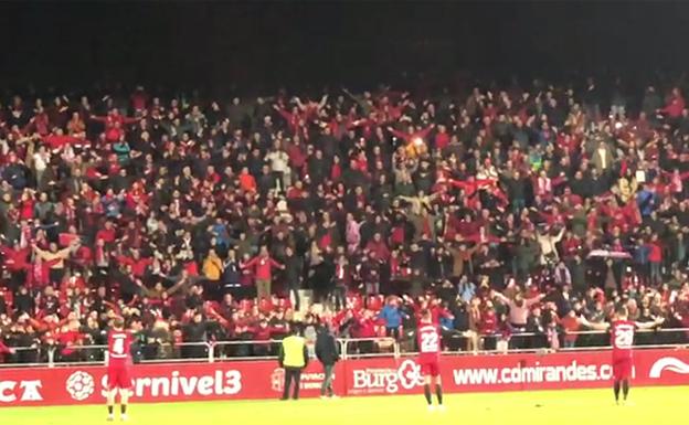 Así celebró Anduva la clasificación del Mirandés a cuartos de final de la Copa del Rey