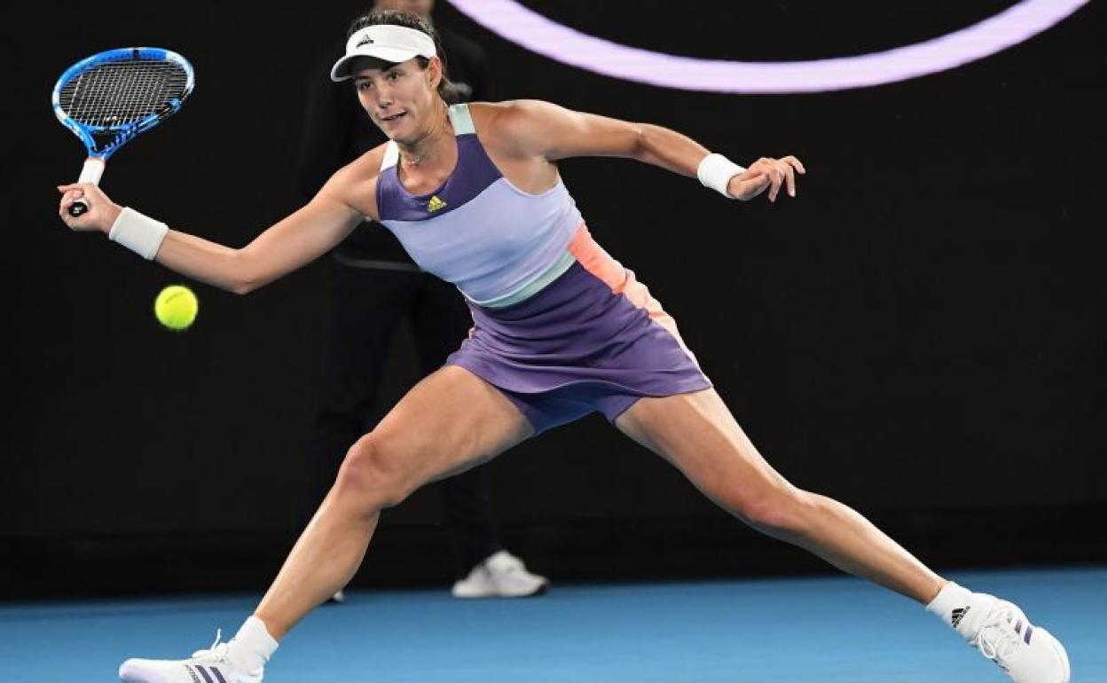 Garbiñe Muguruza en el Open de Australia 2020.