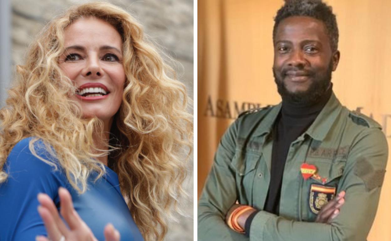 Paula Vázquez y el militante de Vox Bertrand Ndongo 