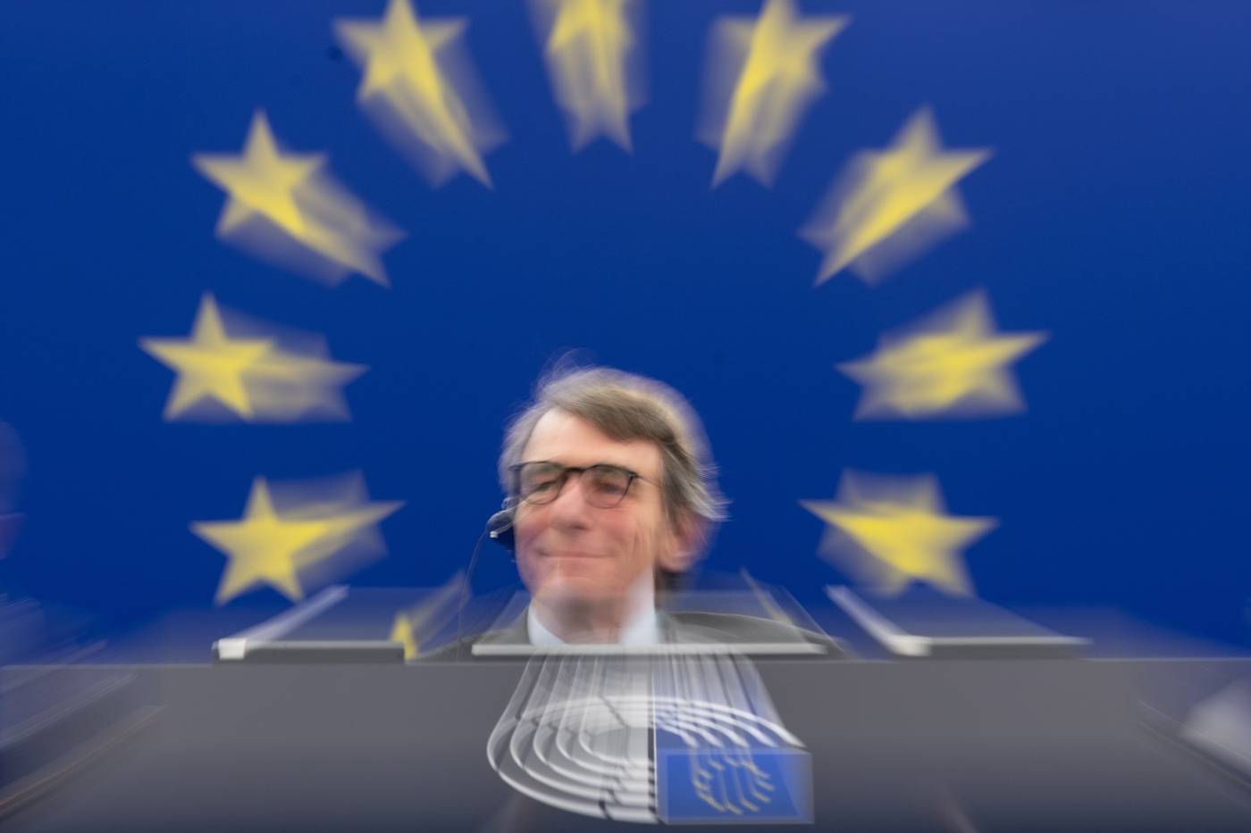 El presidente del Parlamento Europeo David Sassoli durante el debate en Estrasburgo, Francia para los preparativos del Consejo Europeo extraordinario sobre Finanzas que tendrá lugar el próximo 20 de febrero.