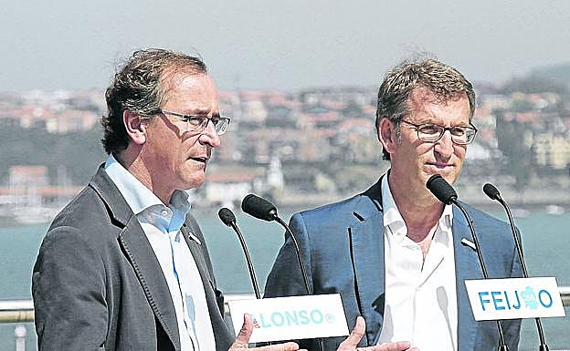 Alonso y Feijóo, durante la campaña de las autonómicas de 2016.
