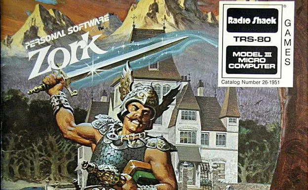 Cover art de Zork, una aventura conversacional sólo de texto.