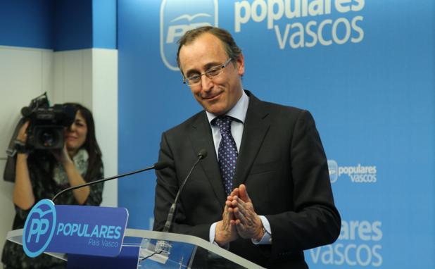 Alfonso Alonso, tras ser elegido líder del PP vasco en 2015.