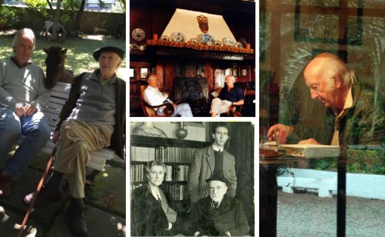 Imágenes de Julio Caro-Baroja e hijo.