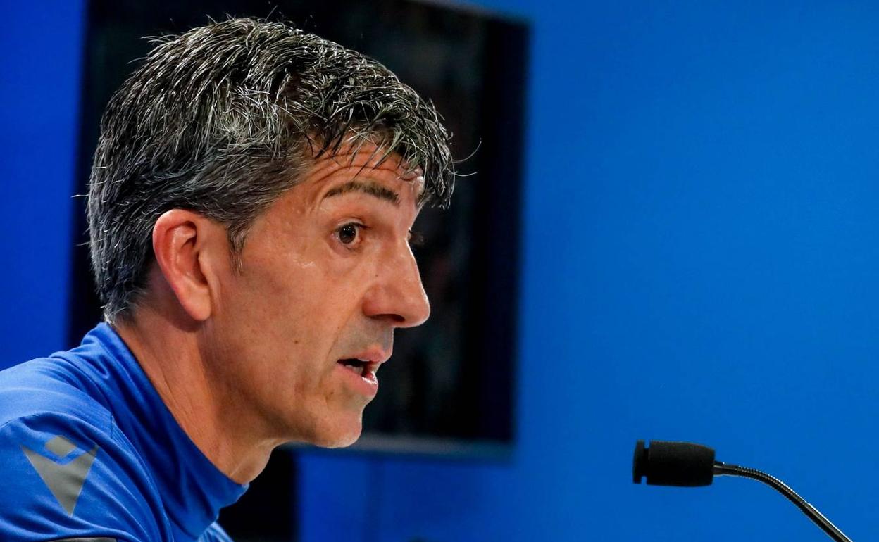 Imanol Alguacil ha comparecido este lunes para hablar del partido de este martes con el Eibar. 