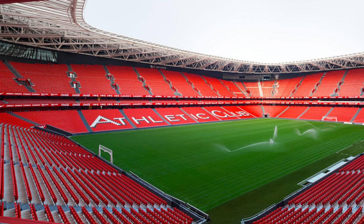 Vista general de un San Mamés vacío.