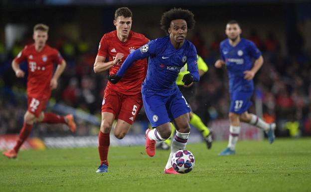 Willian, en un partido de Champions ante el Bayern de Múnich. 