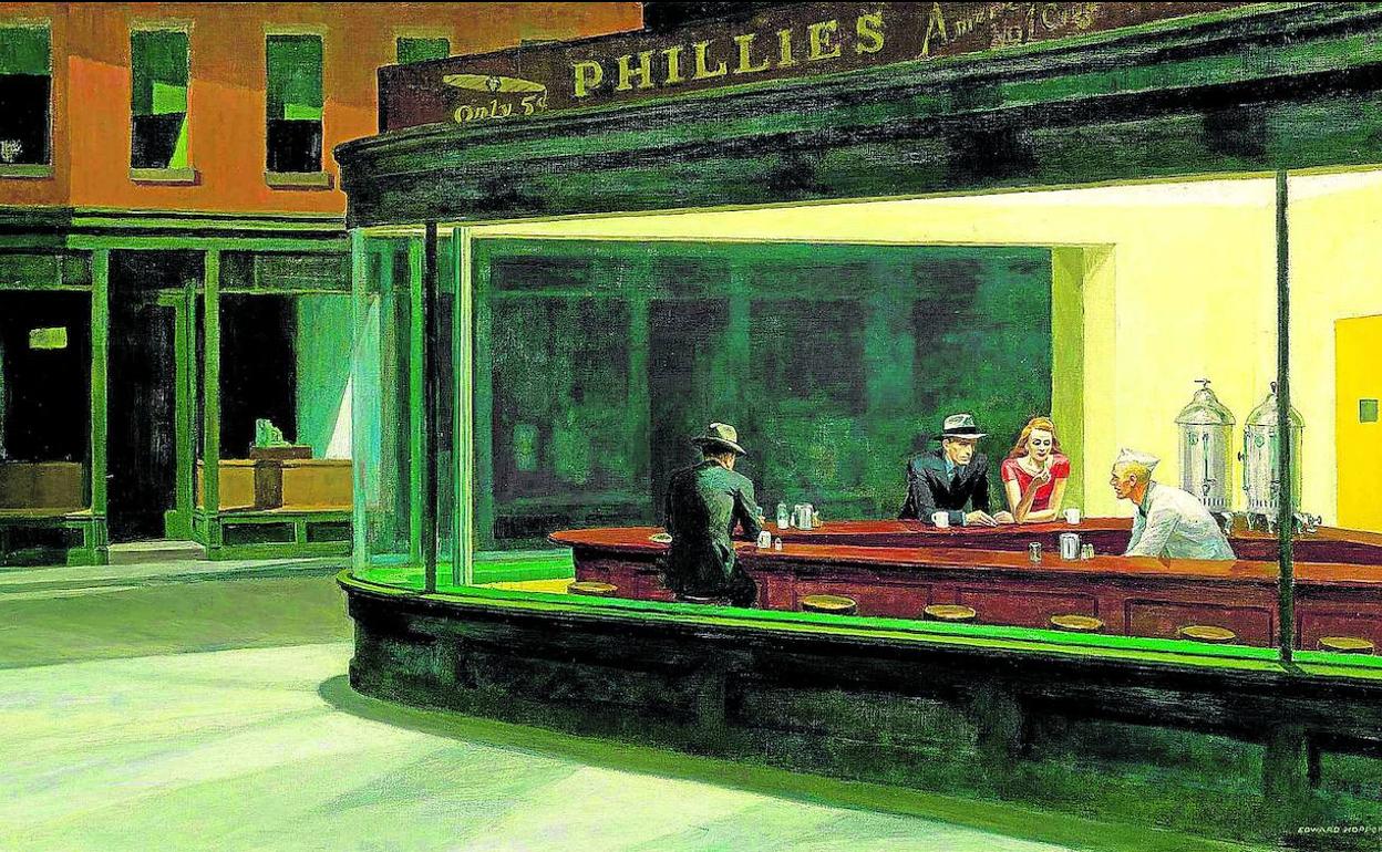 Pintura. 'Los noctámbulos' de Edward Hopper. 
