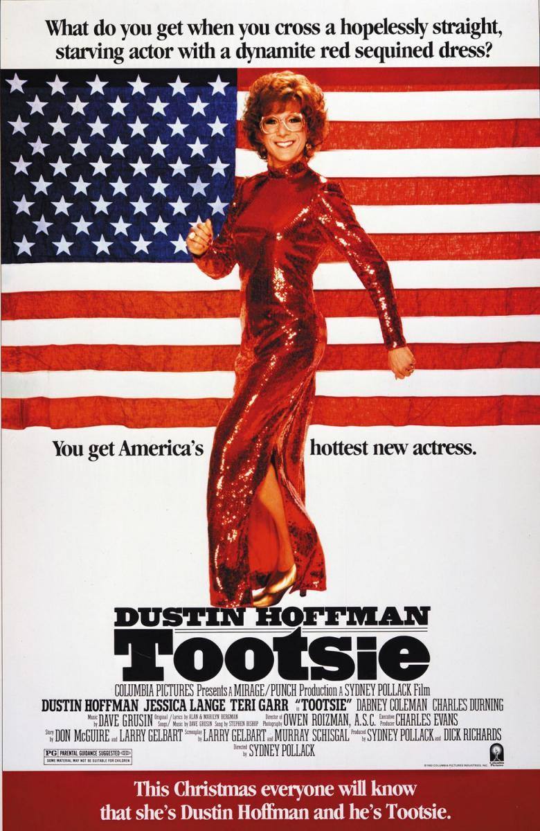 'Tootsie' (1982). Un actor sin éxito decide presentarse a un casting como mujer para lograr trabajo.