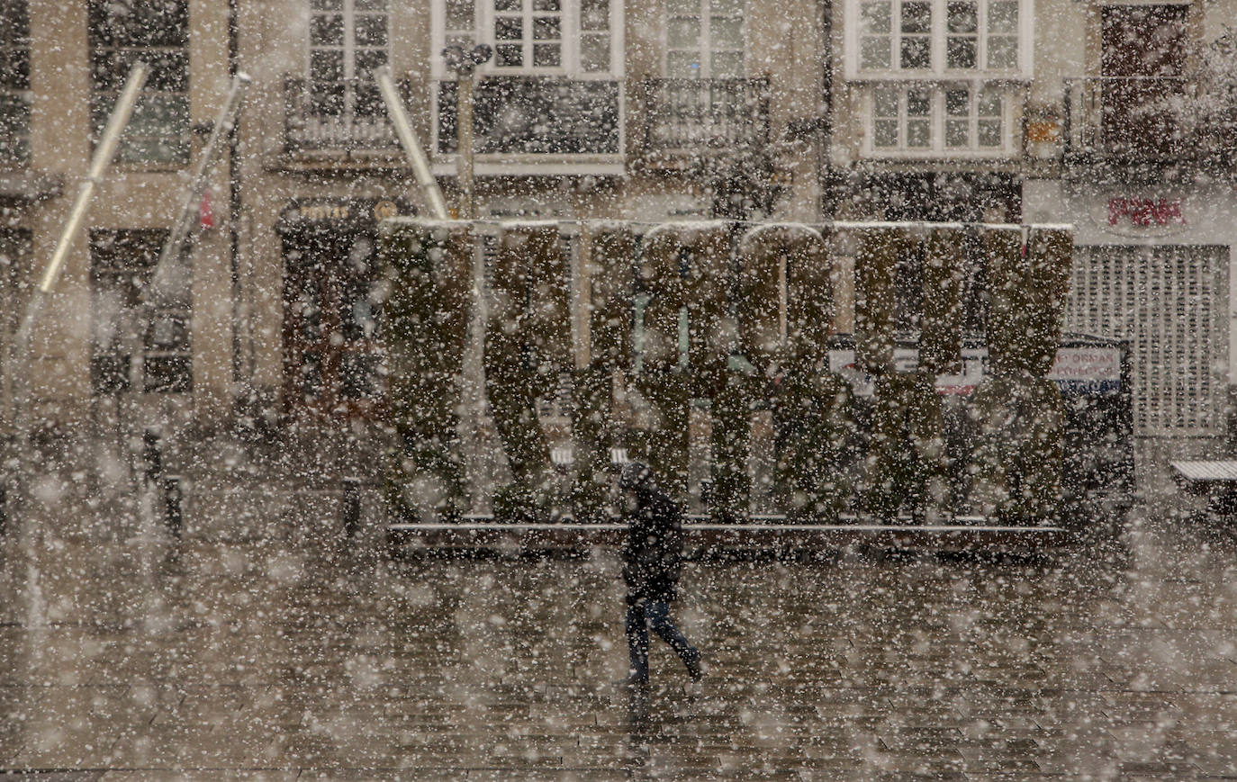 Fotos: Nieve en la Vitoria confinada