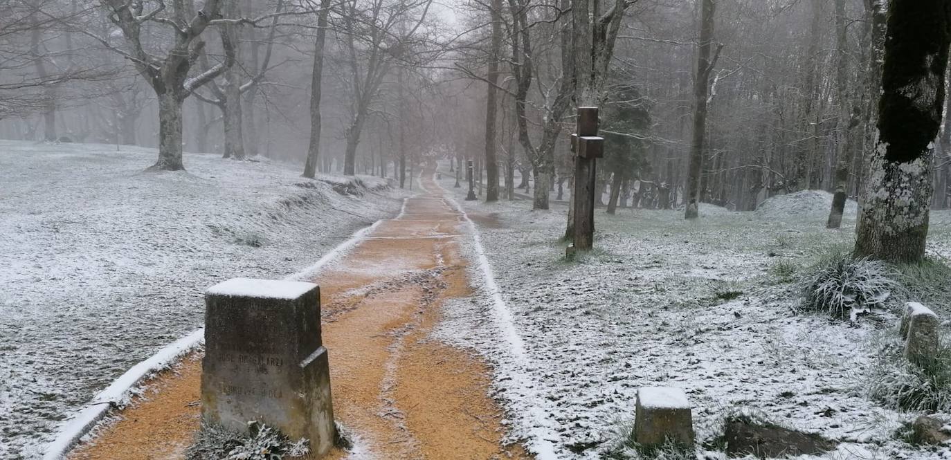 Fotos: Urkiola amanece cubierto de blanco