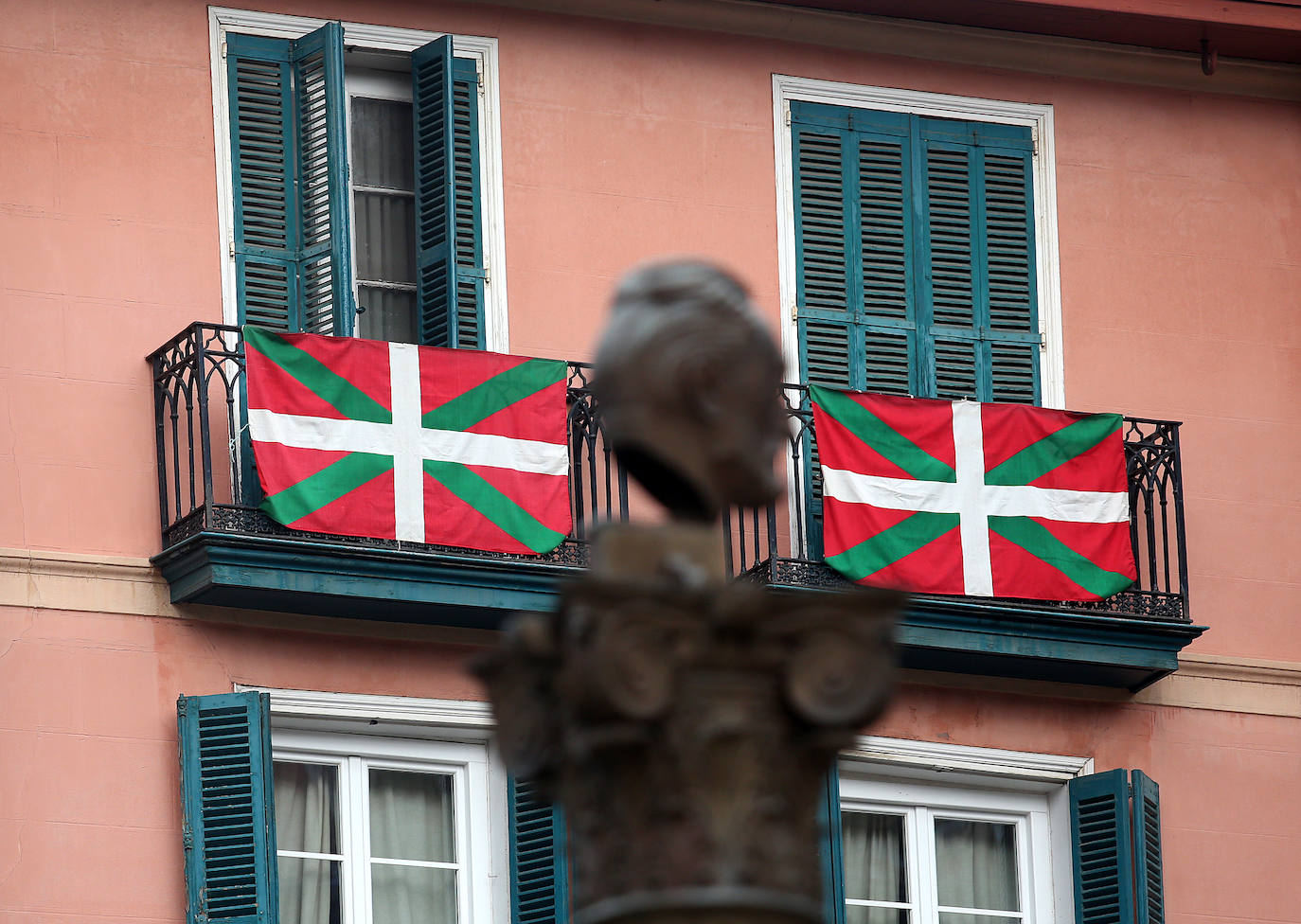 La ikurriña en Bilbao.