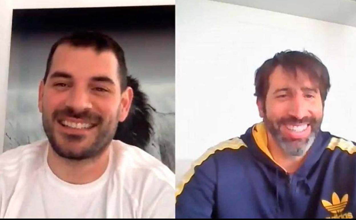 Herrerín y Mumbrú en la videollamada