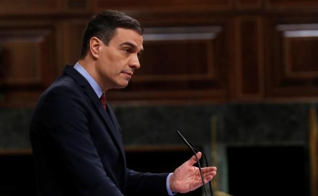 Pedro Sánchez interviene en el Congreso. 