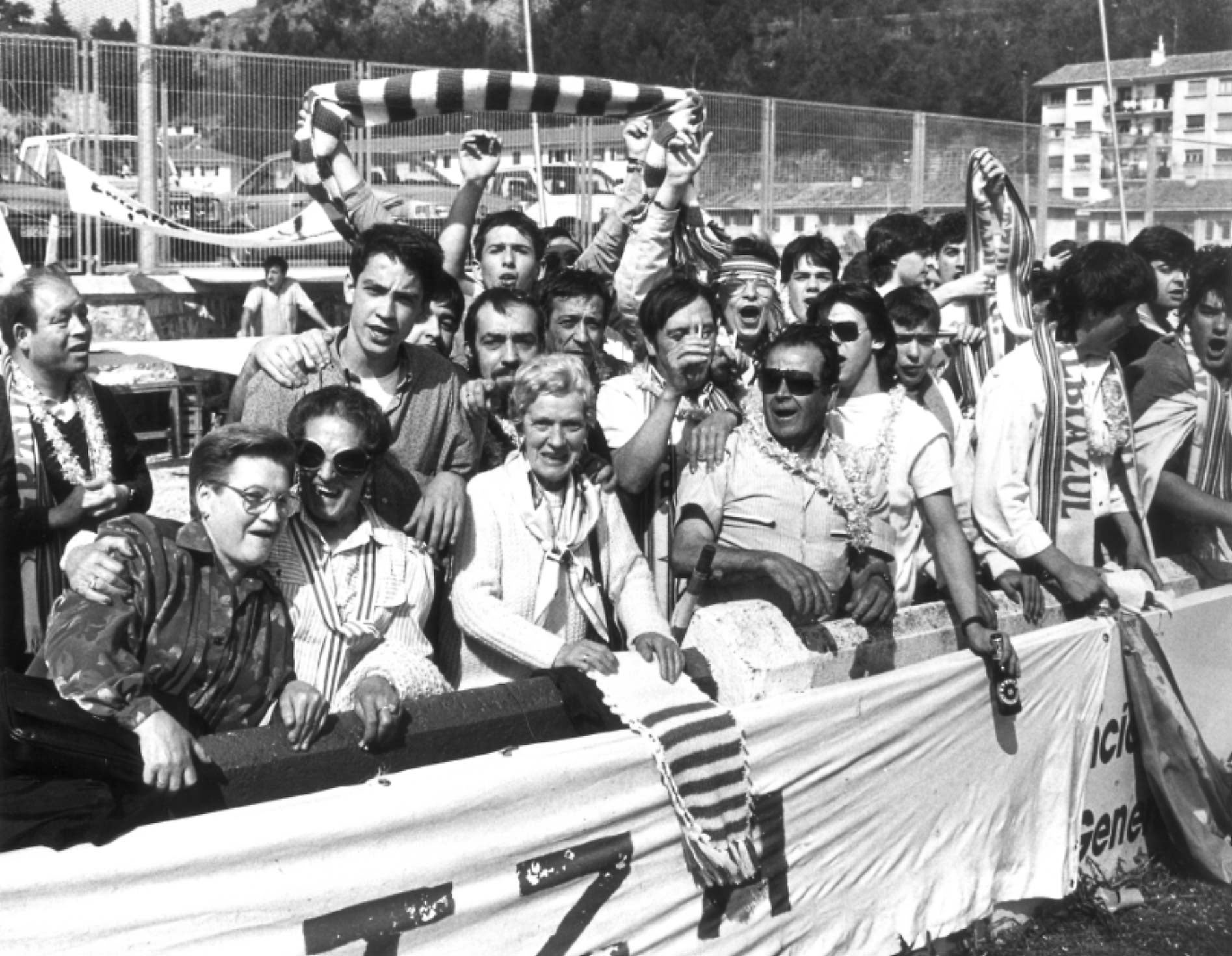 La afición albiazul en Lerún. 