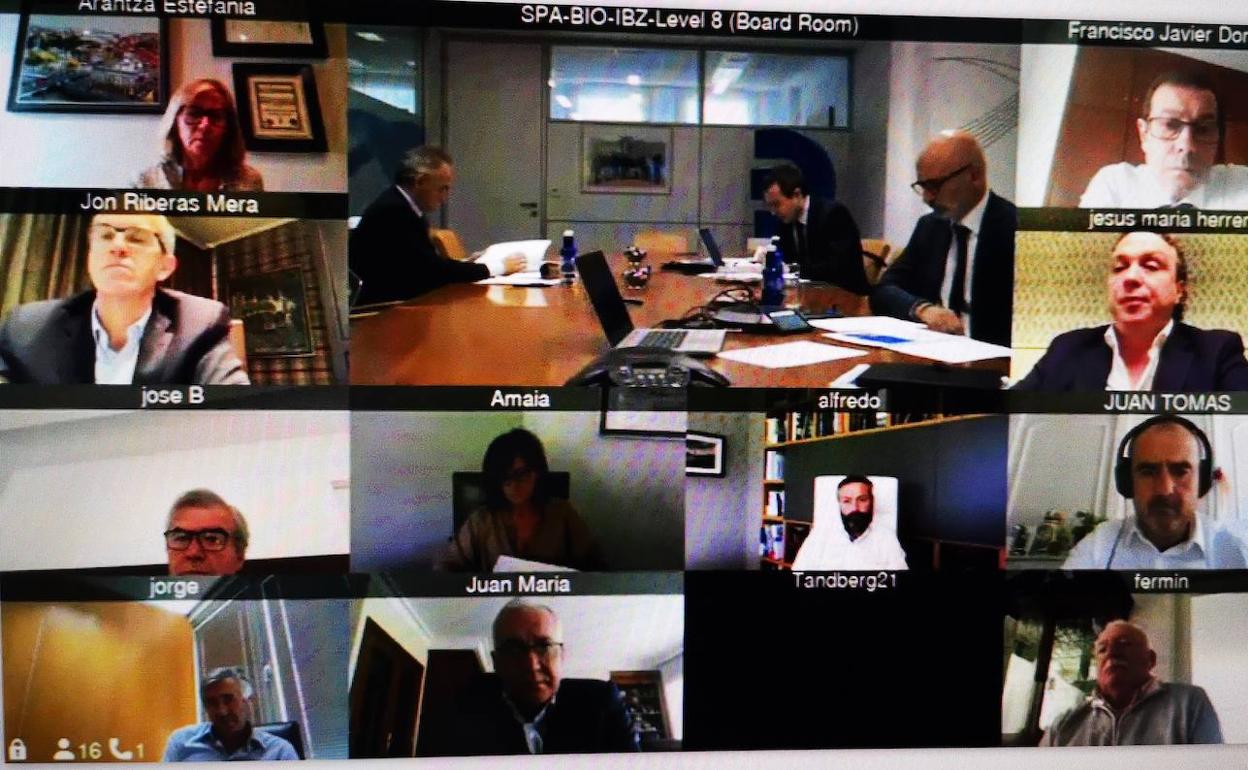 Vista de la junta de accionistas del grupo Dominion que se ha celebrado por medios telemáticos 