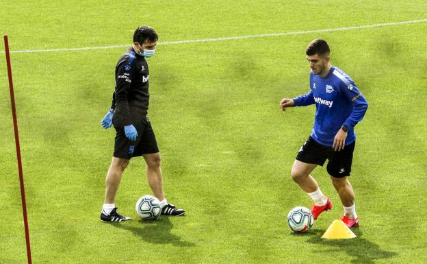 Los blanquiazules se han ejercitado en Ibaia de forma individualizada. 