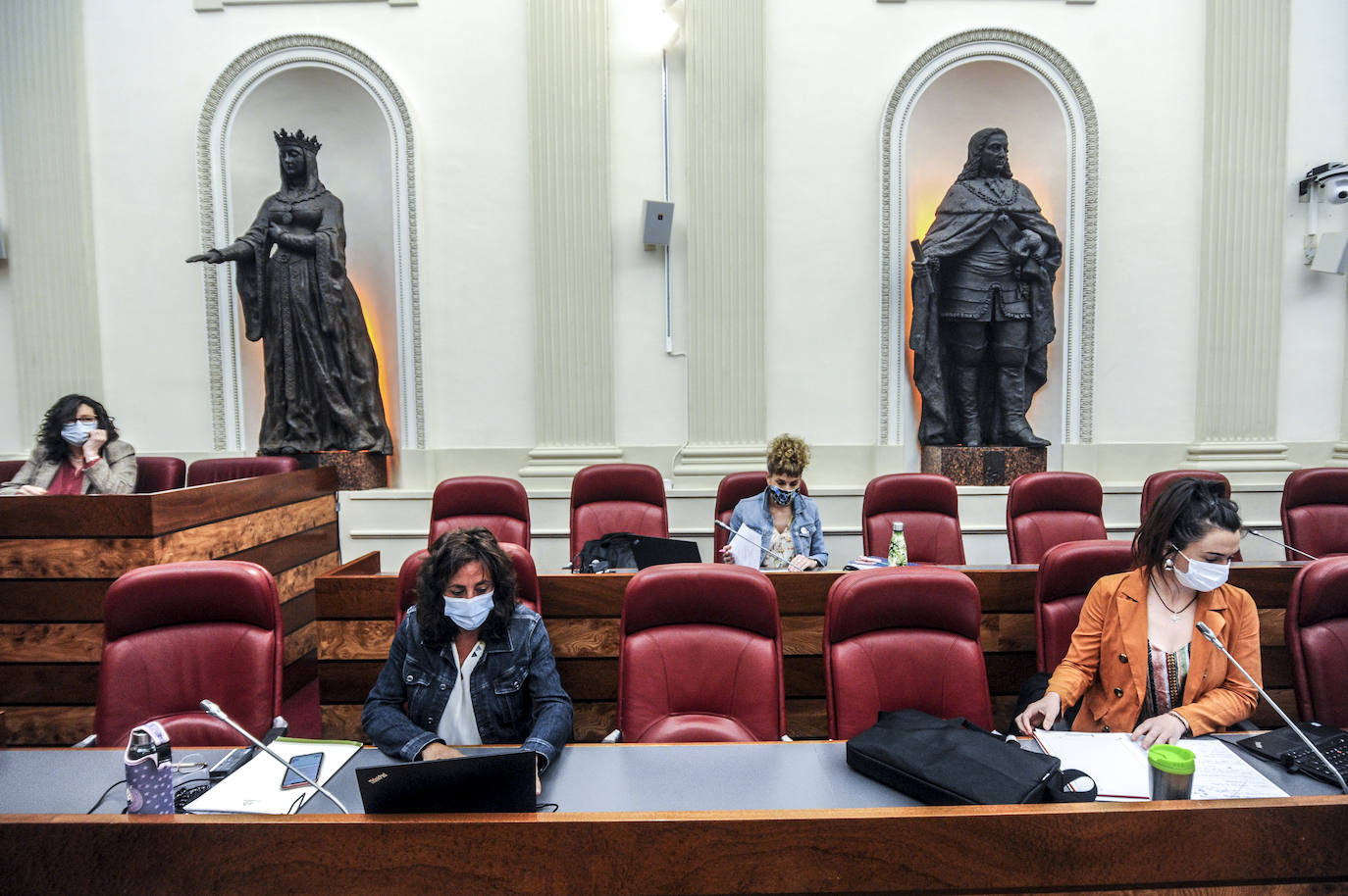 La sesión ha contado con sólo una parte de los junteros para mantener las distancias de seguridad. 