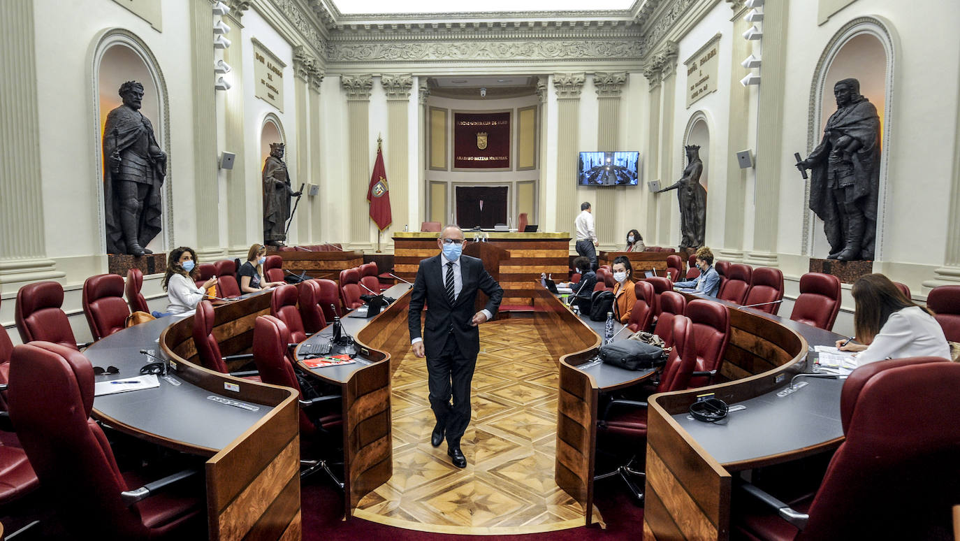 La sesión ha contado con sólo una parte de los junteros para mantener las distancias de seguridad. 