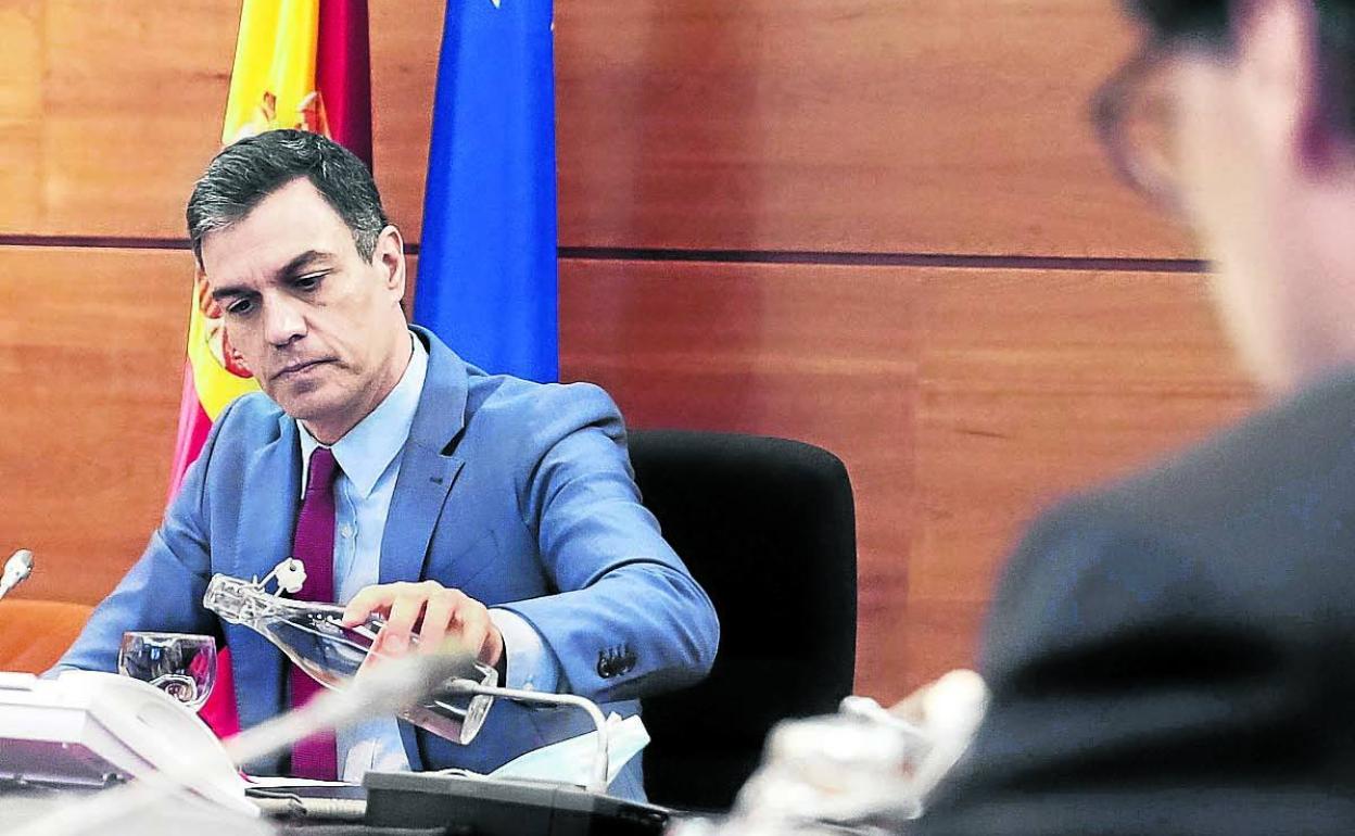 Sánchez presidió ayer el Consejo de Ministros de cada martes. 