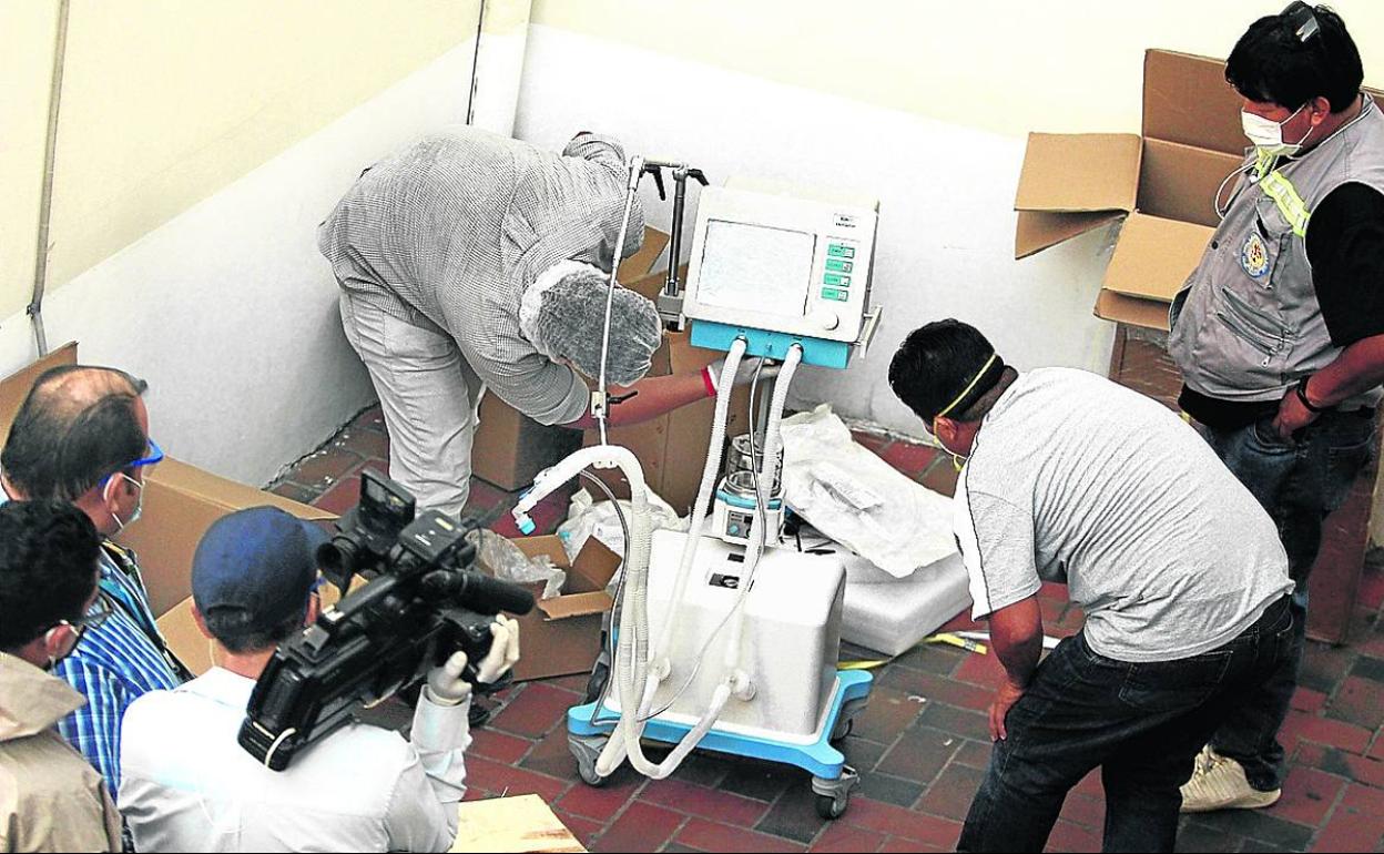 Los respiradores fueron presentados ante los medios bolivianos el pasado martes.