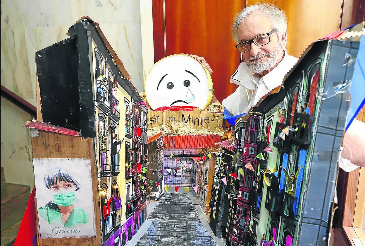 Tristeza. El bombo, en esta ocasión tiene agua, pero son lágrimas por la crisis sanitaria