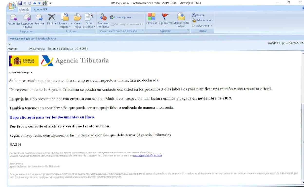 El 'phishing' llega a la Agencia Tributaria