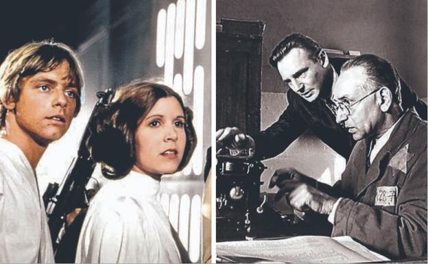 Fotogramas de 'Star Wars' (G. Lucas, 1977) y 'La lista de Schindler' (S. Spielberg, 1993)