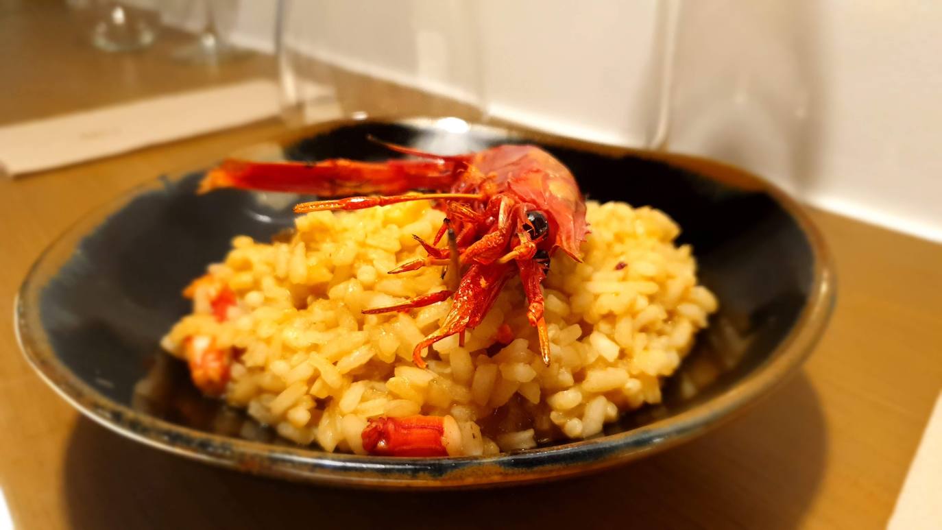 Arroz meloso de carabineros. 