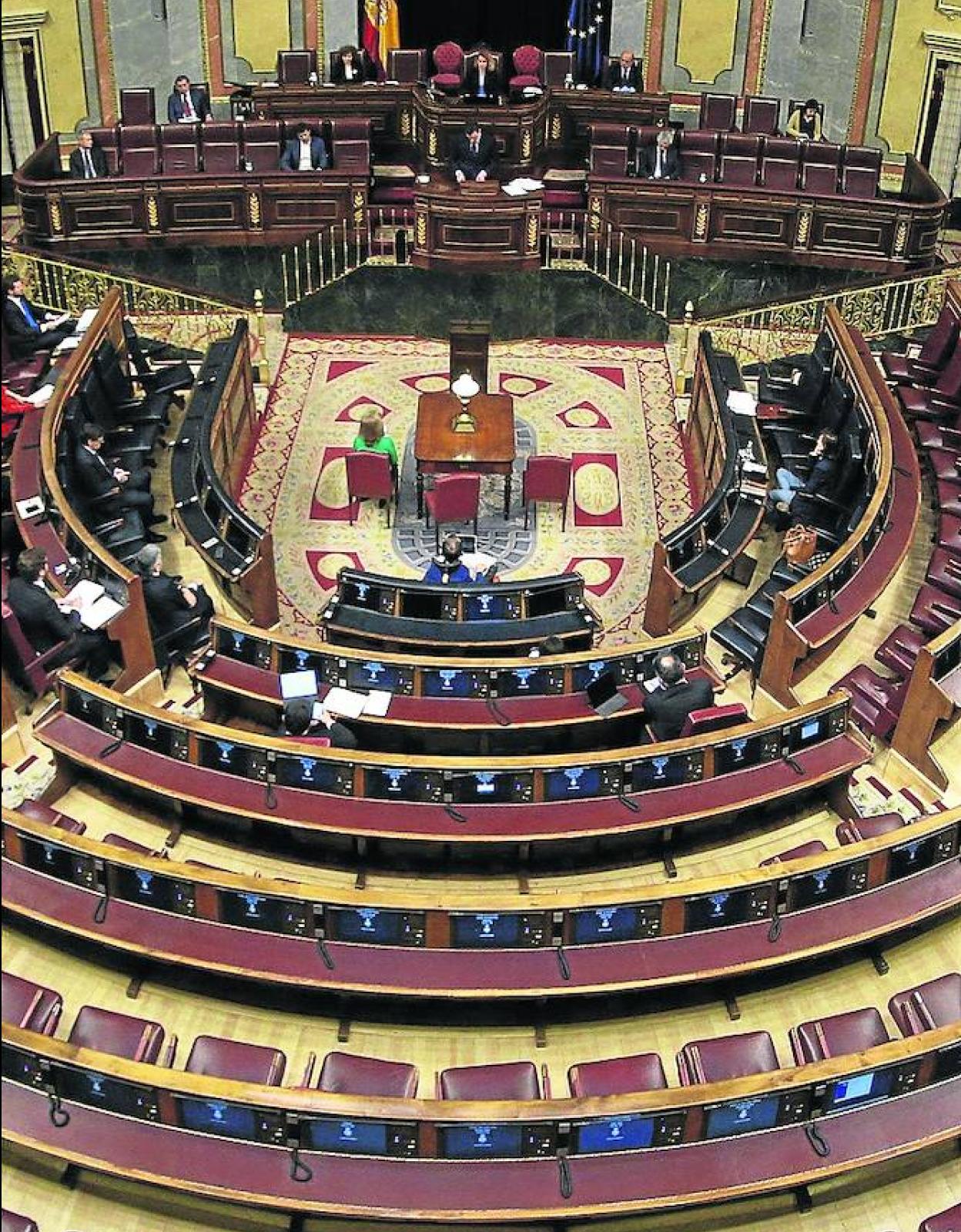 La pandemia ha reducido la presencia de diputados en el hemiciclo. 