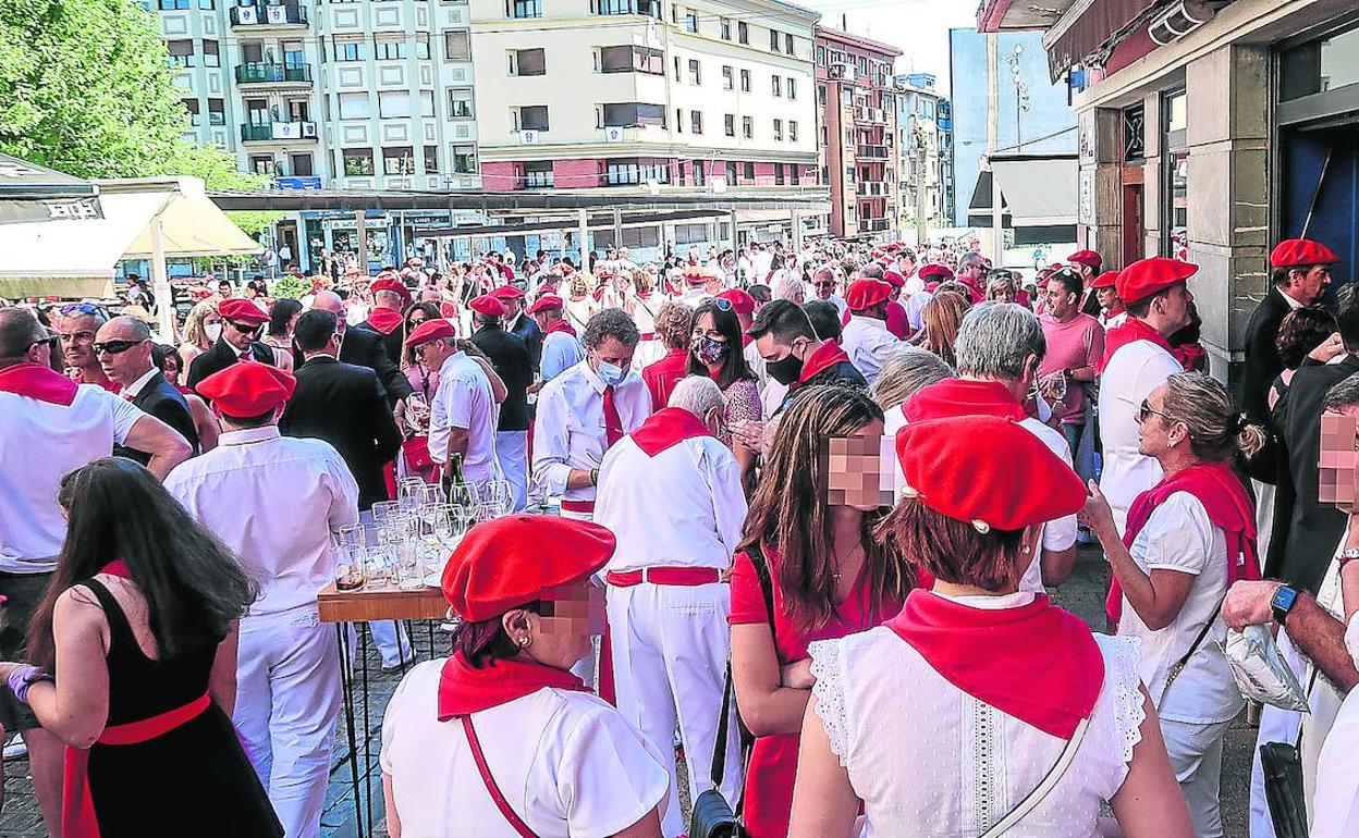 Ambiente en la jornada de San Marcial en Irún, el pasado 30 de junio.