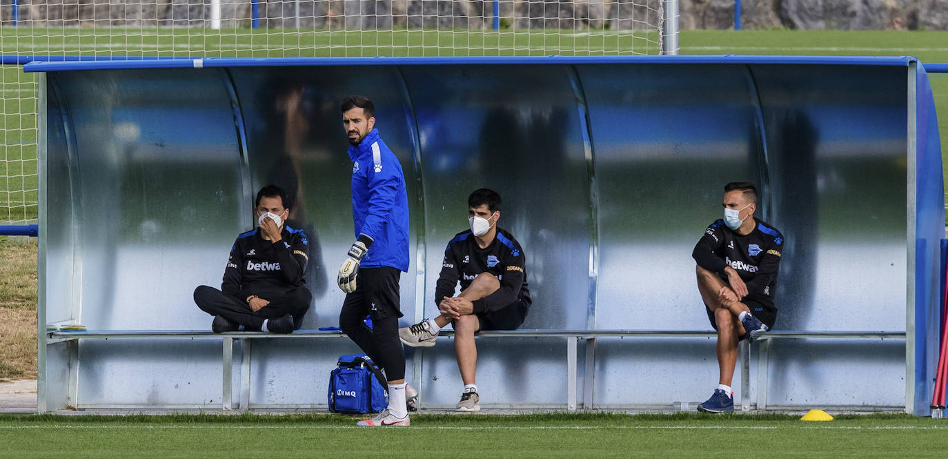 Pacheco, en el entrenamiento de este lunes. 